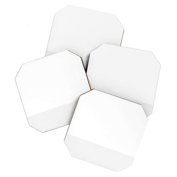 White and Pale Gray Minimalist Color Block Coaster Gallery Image 1