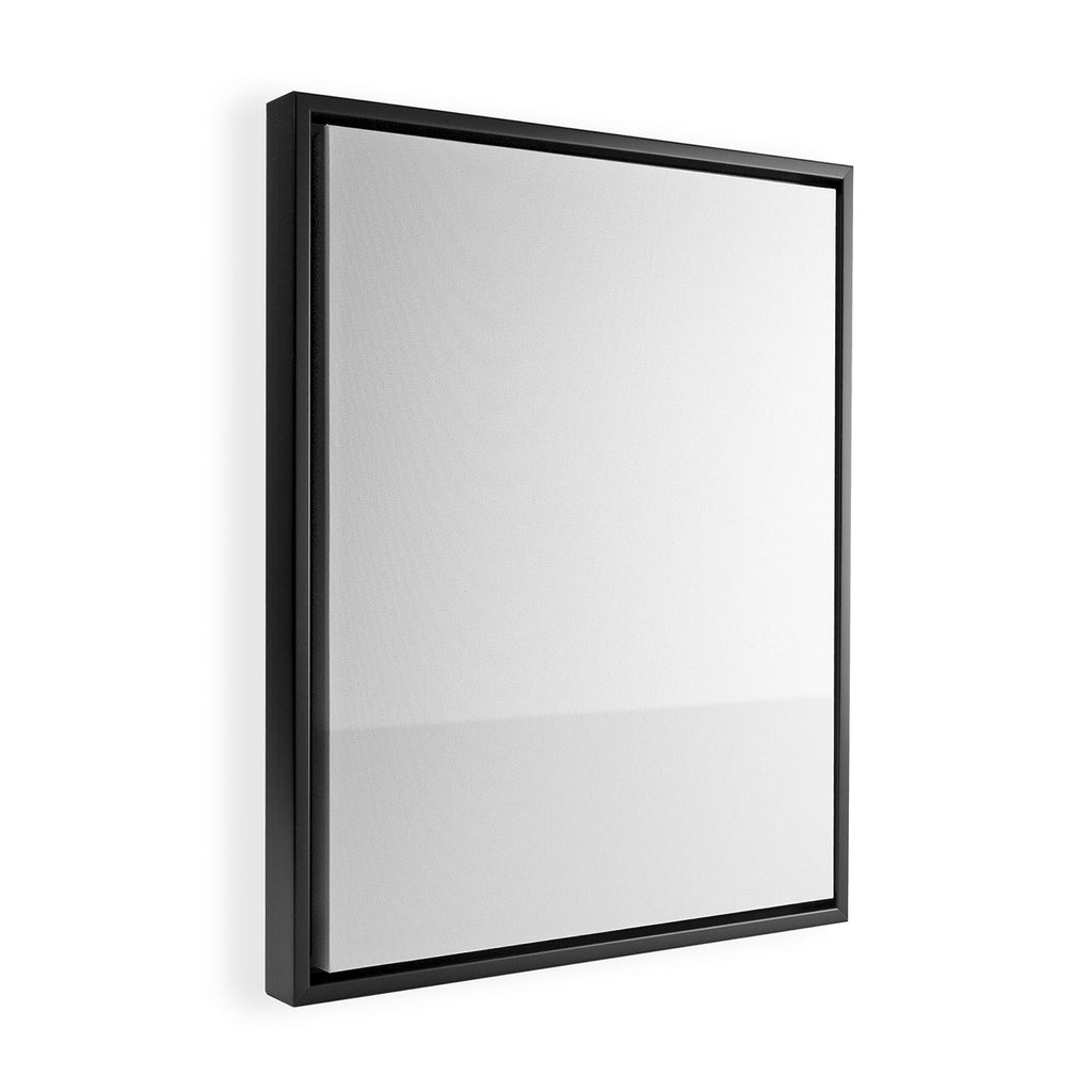 White and Pale Gray Minimalist Color Block Framed Canvas Print Gallery Image 2
