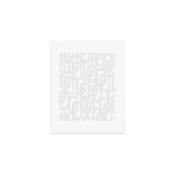 White Mid Century Modern Loop Pattern Art Print Gallery Image 1