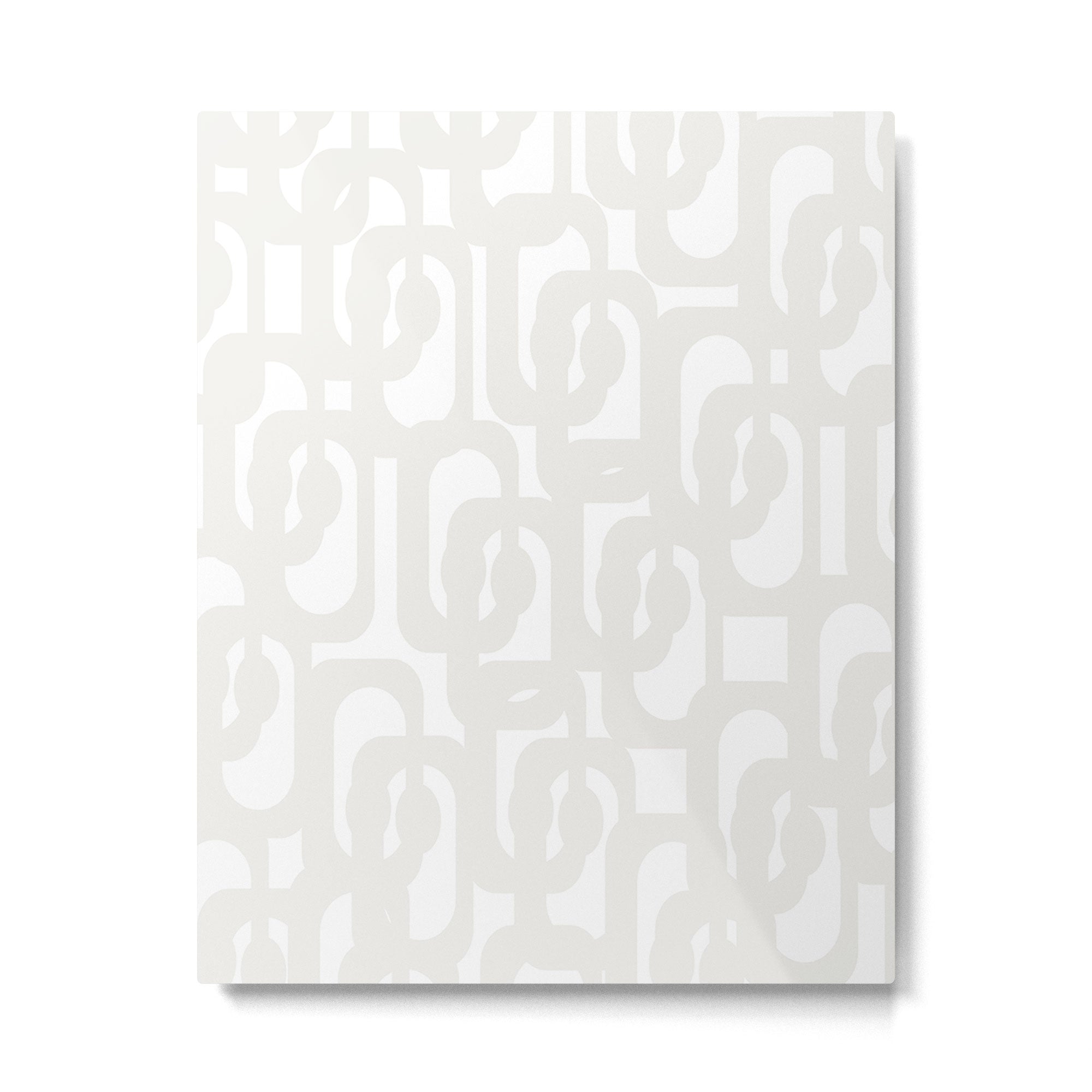 White Mid Century Modern Loop Pattern Metal Print Gallery Image 6