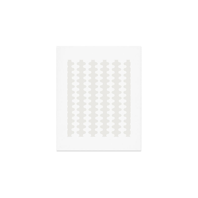 White Wavy Ogee A-Go-Go Pop Stripes Pattern Art Print Gallery Image 1