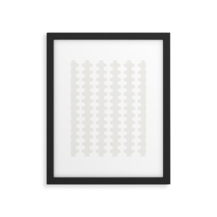 White Wavy Ogee A-Go-Go Pop Stripes Pattern Framed Art Print Gallery Image 1