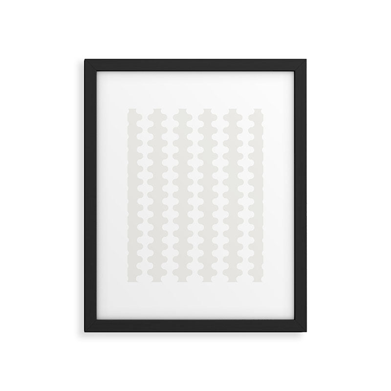 White Wavy Ogee A-Go-Go Pop Stripes Pattern Framed Art Print Gallery Image 6