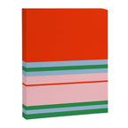 Wide and Thin Stripes Minimal Color Block Pattern in Bold Red Orange, Light Pink, Light Blue, and Green Canvas Print Gallery Image 8