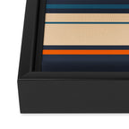 Wide and Thin Stripes Minimal Color Block Pattern Mustard Blue Orange Framed Canvas Print Gallery Image 3
