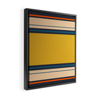 Wide and Thin Stripes Minimal Color Block Pattern Mustard Blue Orange Framed Canvas Print Gallery Image 2