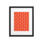 Wild Daisies Petite Floral Botanical Pattern in Vibrant Orange Framed Art Print Gallery Image 5