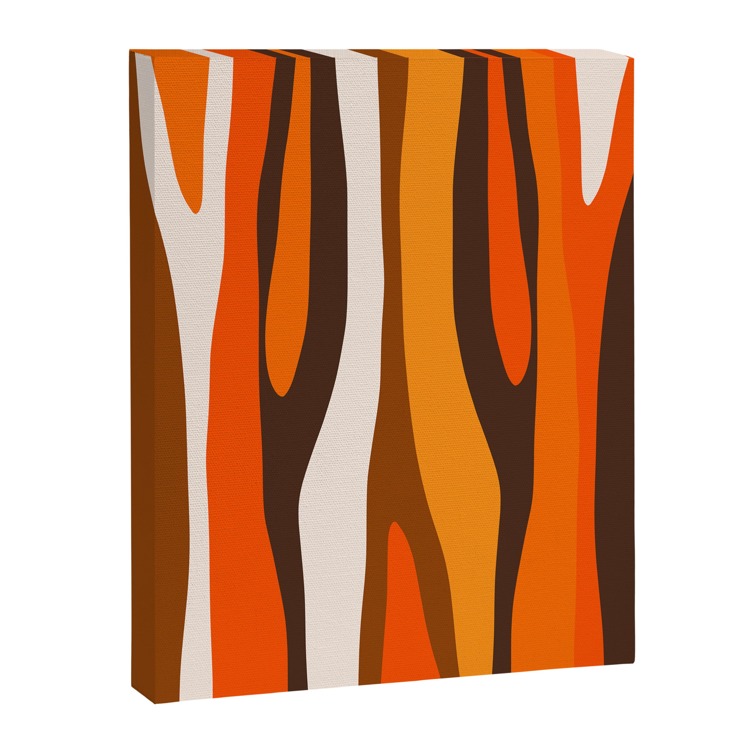 Wild Stripes Abstract Pattern in 70s Brown and Orange Canvas Print Gallery Image 8
