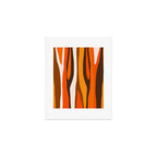 Wild Stripes Abstract Pattern in 70s Brown and Orange Art Print Gallery Image 1