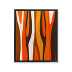 Wild Stripes Abstract Pattern in 70s Brown and Orange Framed Canvas Print Gallery Image 8