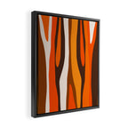 Wild Stripes Abstract Pattern in 70s Brown and Orange Framed Canvas Print Gallery Image 2