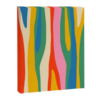 Wild Stripes Colorful Modern Abstract Pop Pattern Blue Pink Red Green Mustard Yellow Canvas Print Gallery Image 8
