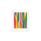 Wild Stripes Colorful Modern Abstract Pop Pattern Blue Pink Red Green Mustard Yellow Art Print Gallery Image 1