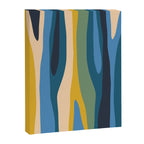 Wild Stripes Modern Abstract Pattern Blue Mustard Green Orange  Canvas Print Gallery Image 8