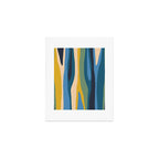 Wild Stripes Modern Abstract Pattern Blue Mustard Green Orange  Art Print Gallery Image 1