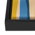 Wild Stripes Modern Abstract Pattern Blue Mustard Green Orange  Framed Canvas Print Gallery Image 3