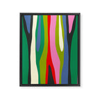 Wild Stripes Modern Multicolor Abstract Pattern Blue Pink Red Green Framed Canvas Print Gallery Image 8