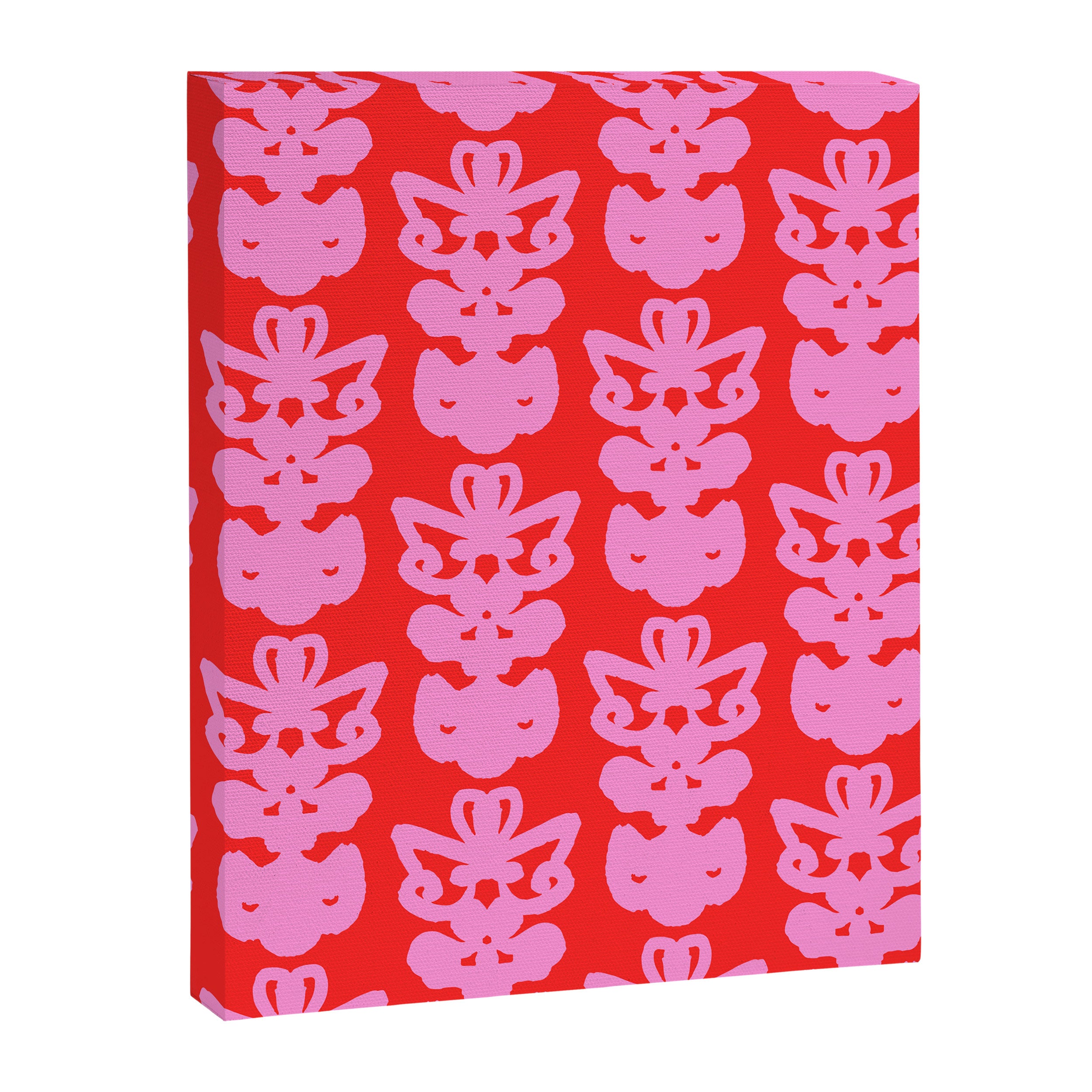 Willoughby Cottage Bold Preppy Pink and Red Traditional Contemporary Pattern Canvas Print Gallery Image 8