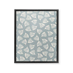 Wispy Leaves Contemporary Abstract Pattern in Light Blue-Gray and Cream Framed Canvas Print Gallery Image 6