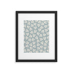 Wispy Leaves Contemporary Abstract Pattern in Light Blue-Gray and Cream Framed Art Print Gallery Image 5