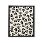 Wispy Leaves Contemporary Pattern in Black and Almond Cream Framed Canvas Print Gallery Image 6