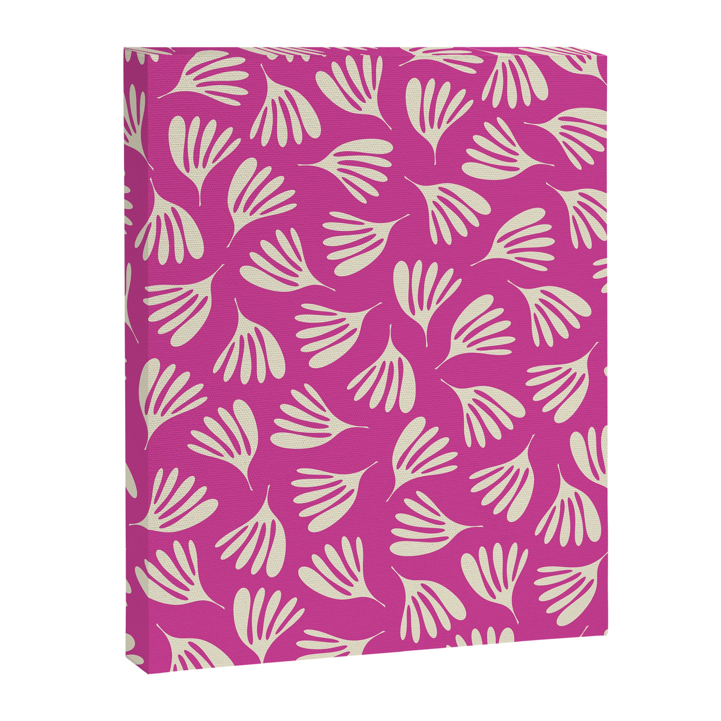 Wispy Leaves Contemporary Pattern in Deep Thulian Pink Canvas Print Gallery Image 6