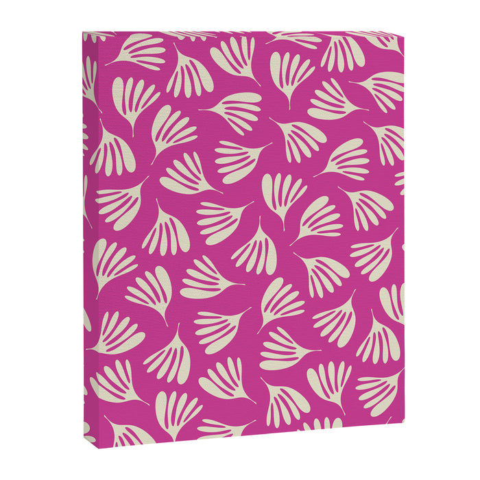 Wispy Leaves Contemporary Pattern in Deep Thulian Pink Canvas Print Gallery Image 1