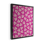 Wispy Leaves Contemporary Pattern in Deep Thulian Pink Framed Canvas Print Gallery Image 2