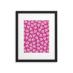 Wispy Leaves Contemporary Pattern in Deep Thulian Pink Framed Art Print Gallery Image 5
