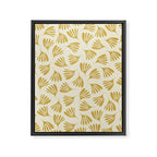 Wispy Leaves Contemporary Pattern in Mustard Gold and Cream Framed Canvas Print Gallery Image 6