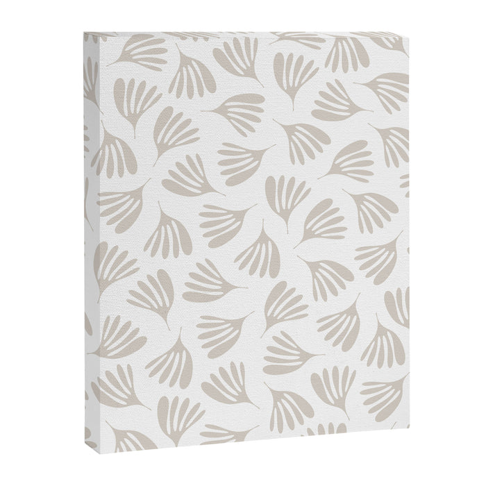 Wispy Leaves Neutral Contemporary Abstract Botanical Pattern Canvas Print Gallery Image 1