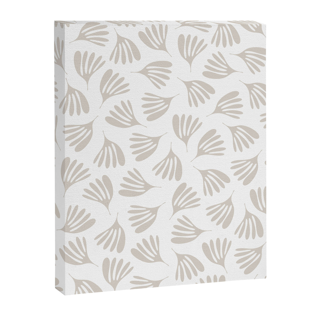 Wispy Leaves Neutral Contemporary Abstract Botanical Pattern Canvas Print Gallery Image 6