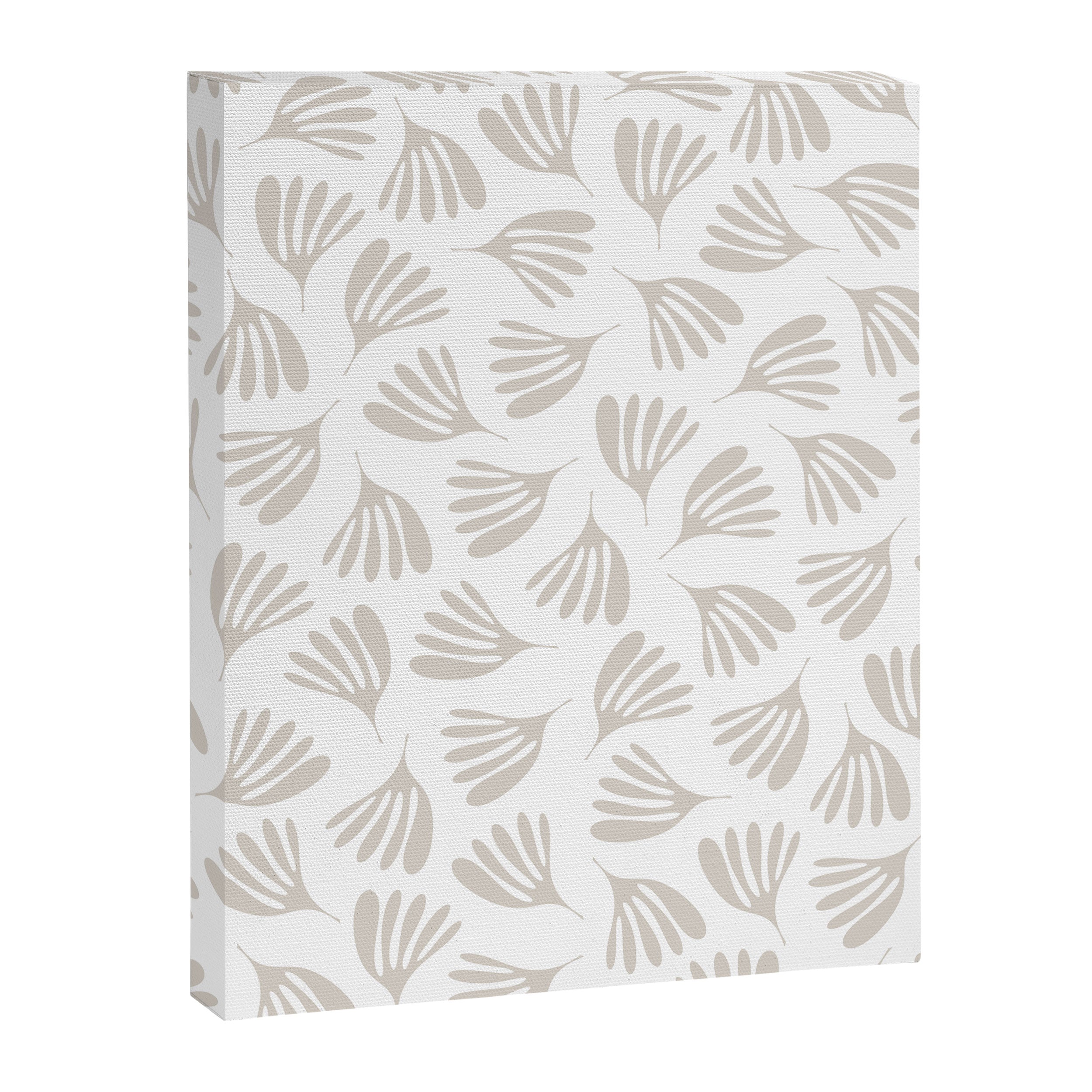 Wispy Leaves Neutral Contemporary Abstract Botanical Pattern Canvas Print Gallery Image 6