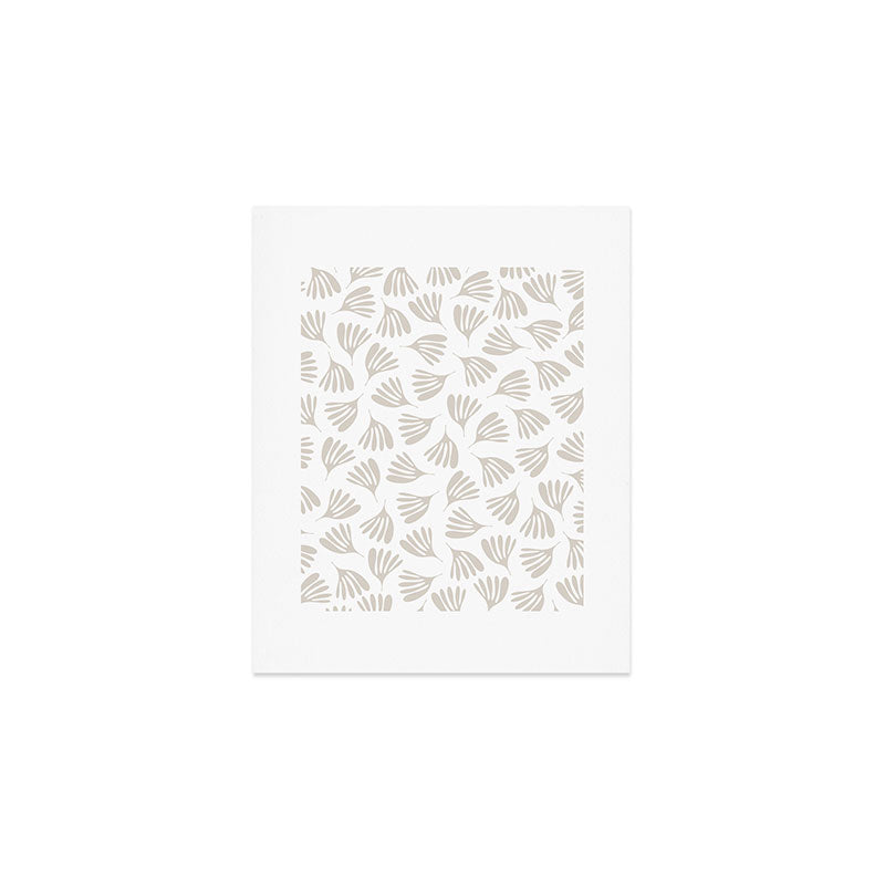 Wispy Leaves Neutral Contemporary Abstract Botanical Pattern Art Print Gallery Image 1