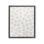 Wispy Leaves Neutral Contemporary Abstract Botanical Pattern Framed Canvas Print Gallery Image 6