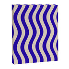 Wobbly Pop Stripes Pattern in Cobalt Blue and Beige Canvas Print Gallery Image 8
