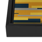 Wright 3 Geometric Midcentury Modern Pattern in Navy Blue, Mustard, and Gray Framed Canvas Print Gallery Image 3