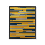 Wright 3 Geometric Midcentury Modern Pattern in Navy Blue, Mustard, and Gray Framed Canvas Print Gallery Image 8