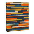 Wright Geometric Mid Century Modern Abstract Pattern Blue Orange Mustard Canvas Print Gallery Image 8