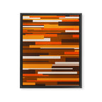 Wright Mid Century Modern Geometric Abstract Pattern in Retro 70s Brown and Orange Framed Canvas Print Gallery Image 8
