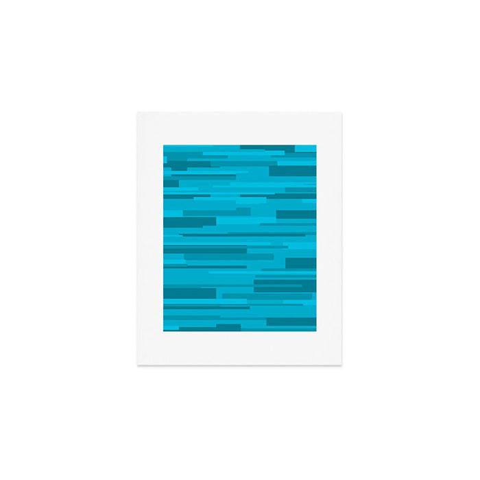 Wright Mid Century Modern Geometric Abstract Pattern in Turquoise Blue Art Print Gallery Image 1