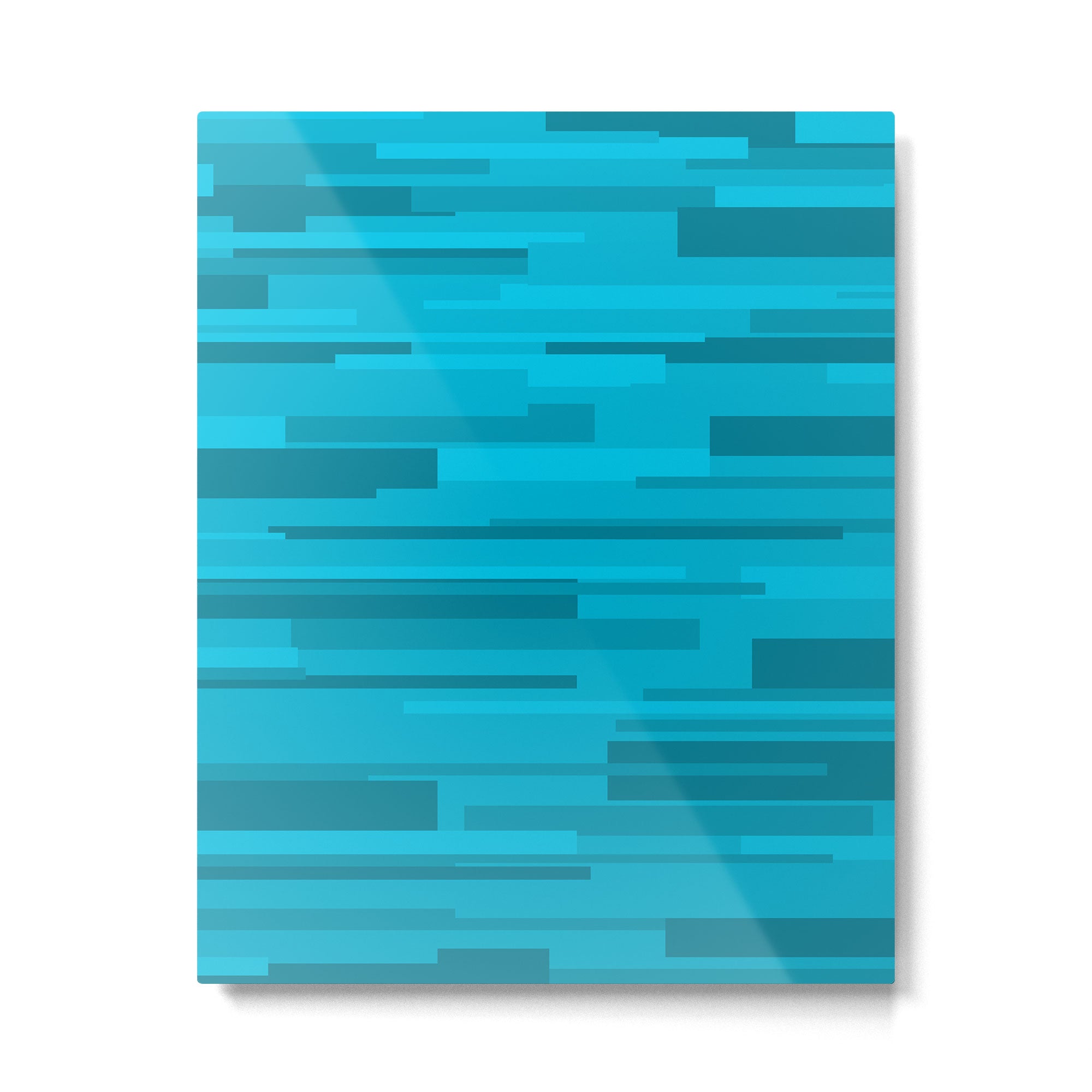 Wright Mid Century Modern Geometric Abstract Pattern in Turquoise Blue Metal Print Gallery Image 6