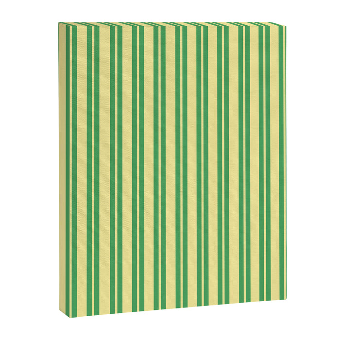 Yellow and Green Stripes Classic Double Stripe Vertical Pattern Canvas Print Gallery Image 1