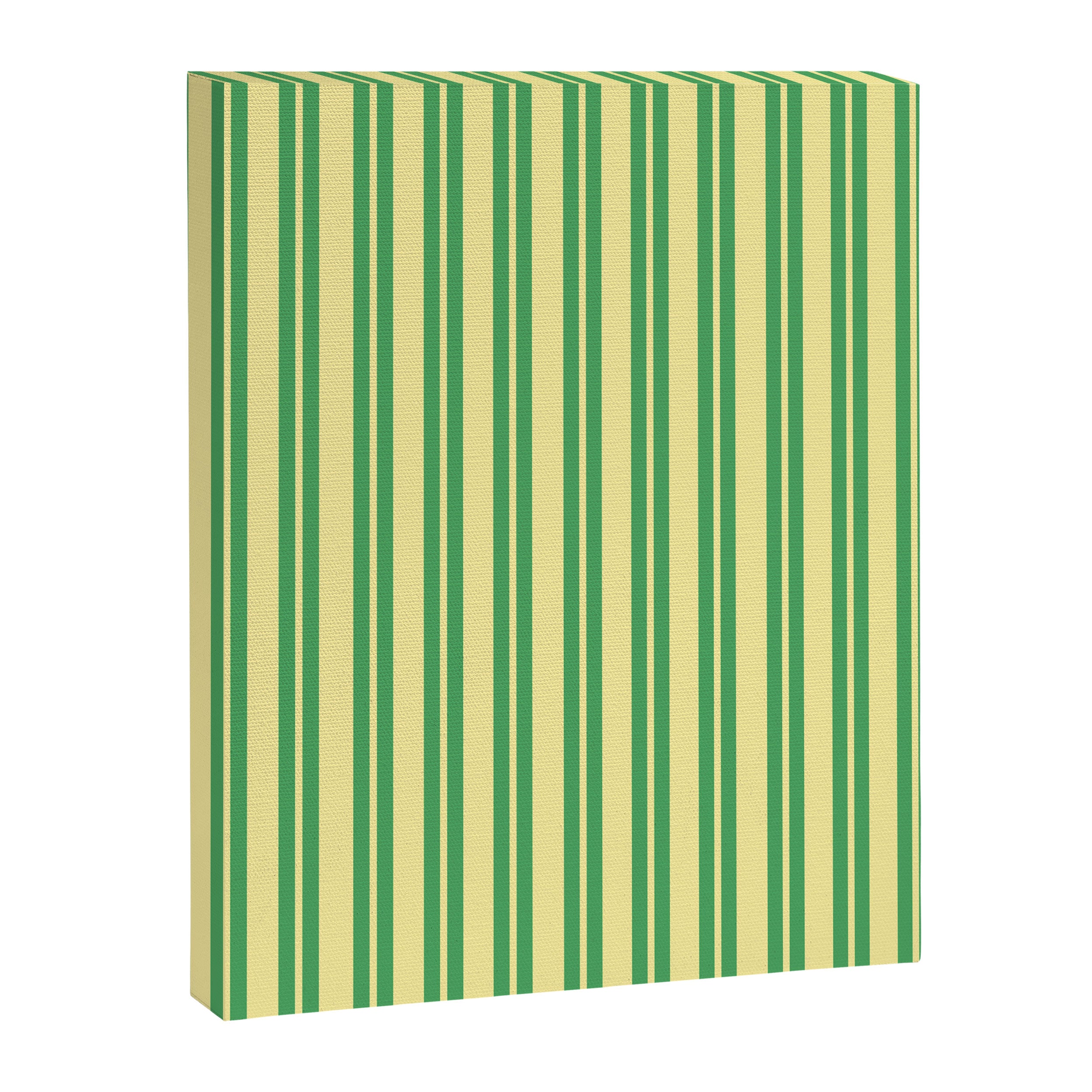 Yellow and Green Stripes Classic Double Stripe Vertical Pattern Canvas Print Gallery Image 8