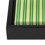 Yellow and Green Stripes Classic Double Stripe Vertical Pattern Framed Canvas Print Gallery Image 3