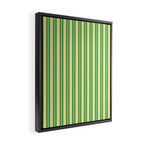 Yellow and Green Stripes Classic Double Stripe Vertical Pattern Framed Canvas Print Gallery Image 2