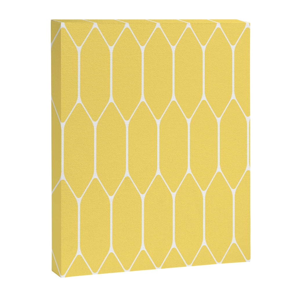 Yellow Long Honeycomb Minimalist Geometric Pattern Canvas Print Gallery Image 8