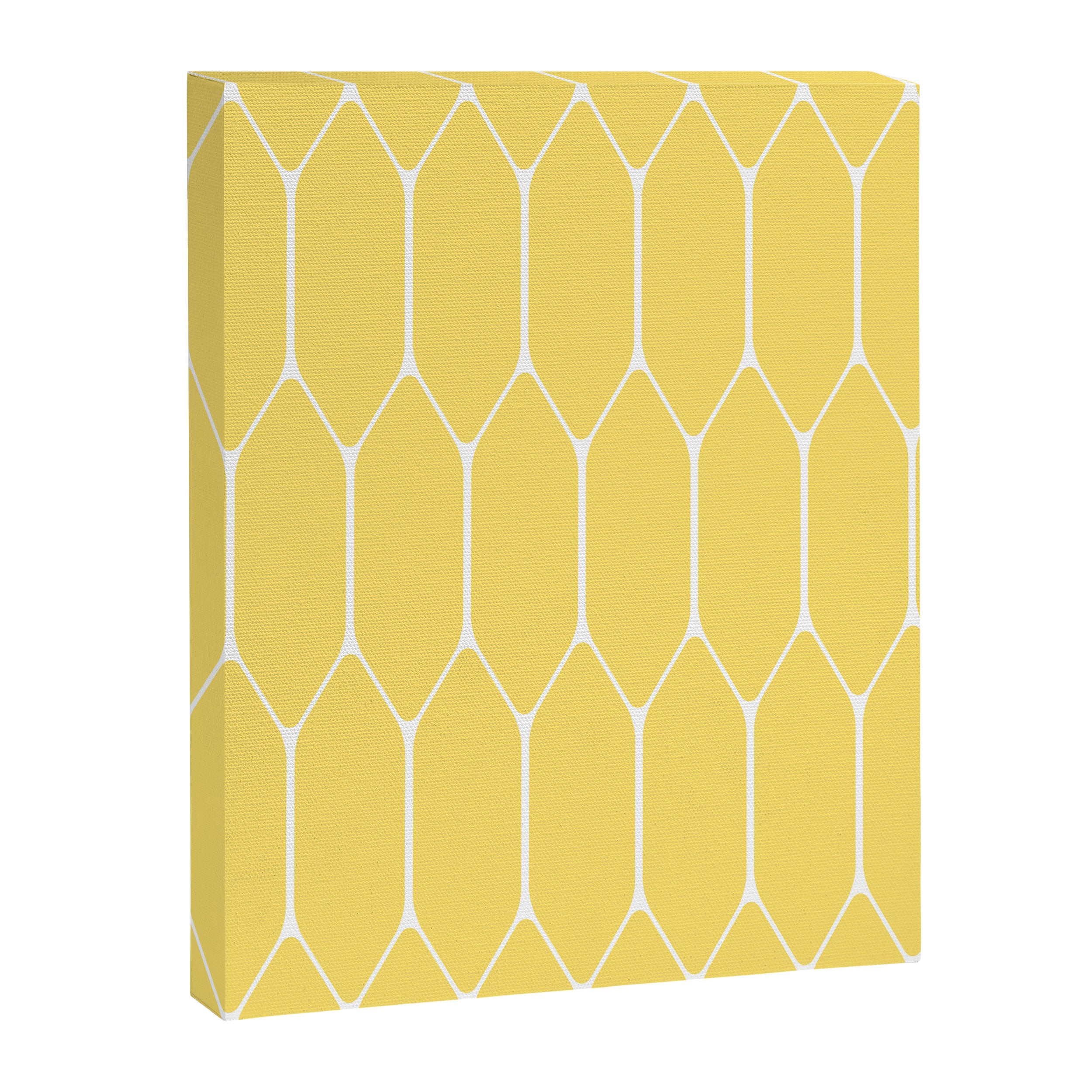 Yellow Long Honeycomb Minimalist Geometric Pattern Canvas Print Gallery Image 8