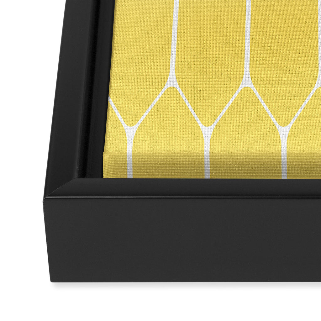 Yellow Long Honeycomb Minimalist Geometric Pattern Framed Canvas Print Gallery Image 3