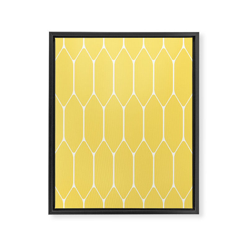 Yellow Long Honeycomb Minimalist Geometric Pattern Framed Canvas Print Gallery Image 8